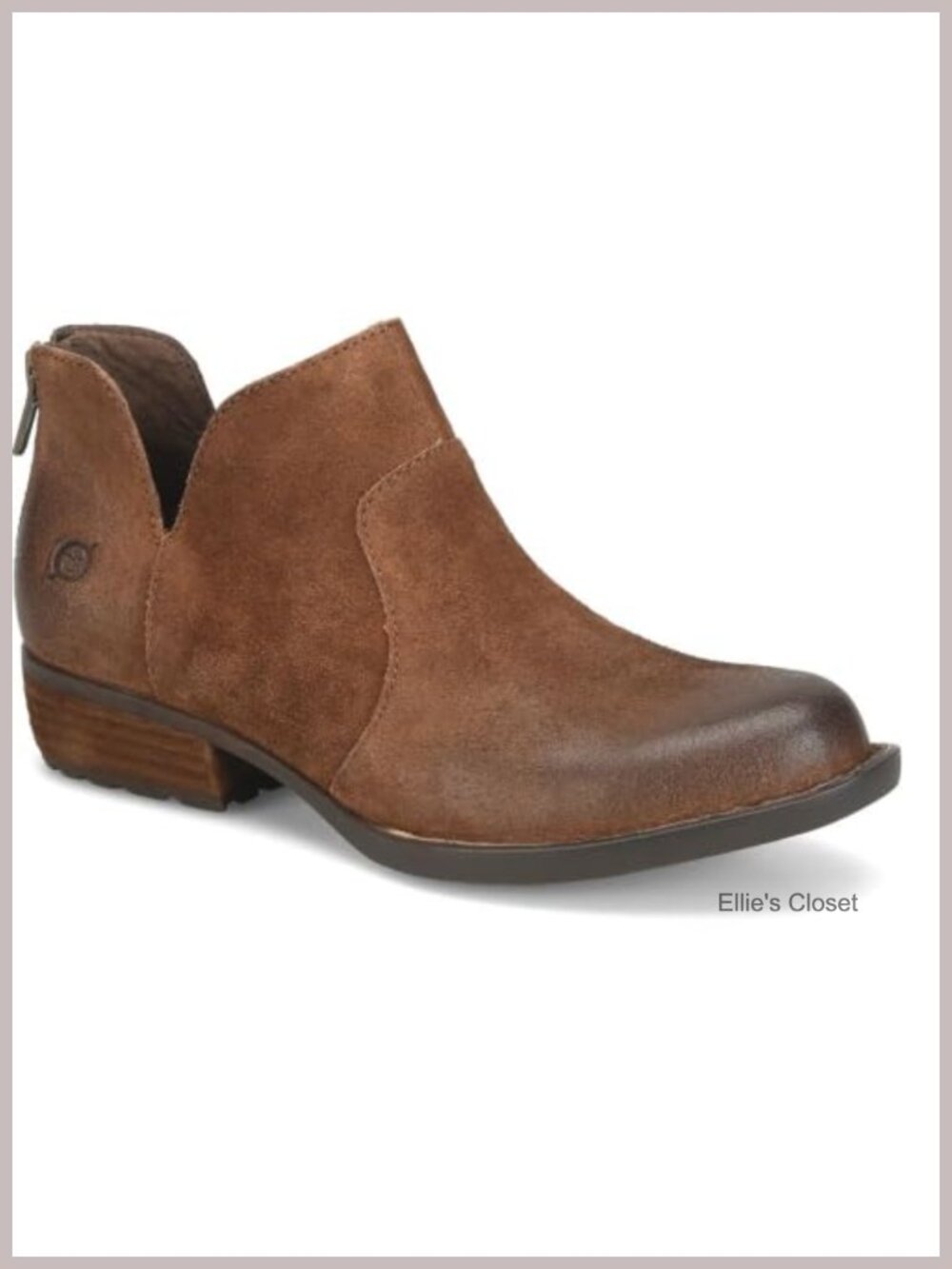Womens Leather Ankle Bootie Zip Up Block Heel Casual Fall Bootie